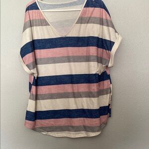 Striped V-Neck Women's Top